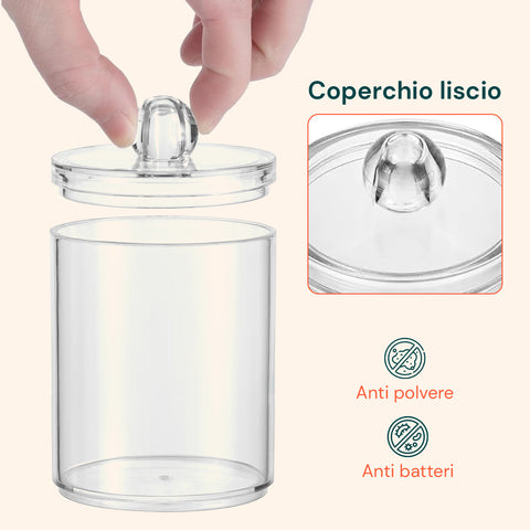 Organizer Bagno Trasparenti – Set 3 Pezzi con Coperchio Multiuso in PP