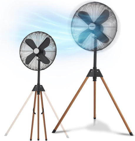 50 W-os ventilátor 40 cm-es lapátokkal, összecsukható fa hatású állvánnyal - modern dizájn