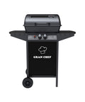 Barbecue A Gas A 2 Fuochi John In Acciaio Nero Con Ruote