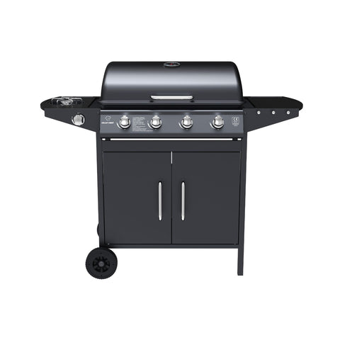 Martin 4+1 égős fekete acél gázgrill kerekekkel