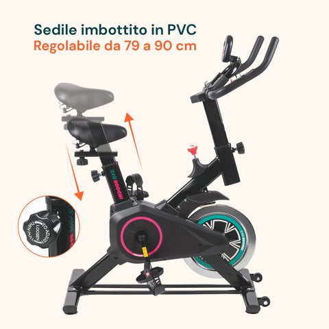 Indoor Bike Professionale – Telaio in Acciaio e Display con Supporto Telefono