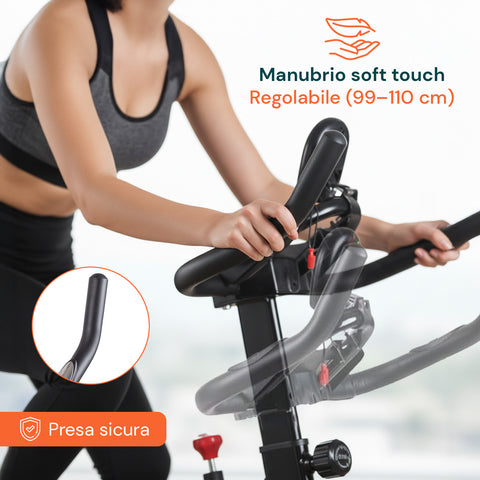 Indoor Bike Professionale – Telaio in Acciaio e Display con Supporto Telefono