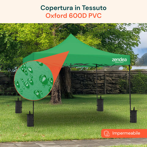 Gazebo Richiudibile 3x3 m Impermeabile con Borsa e Pesi Inclusi