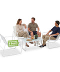 Set Lounge da Esterno 4 Pezzi – Salotto da Giardino con 2 Sedie, Divanetto e Tavolino – Struttura in Ferro e Seduta in Textilene – Portata 240kg/120kg