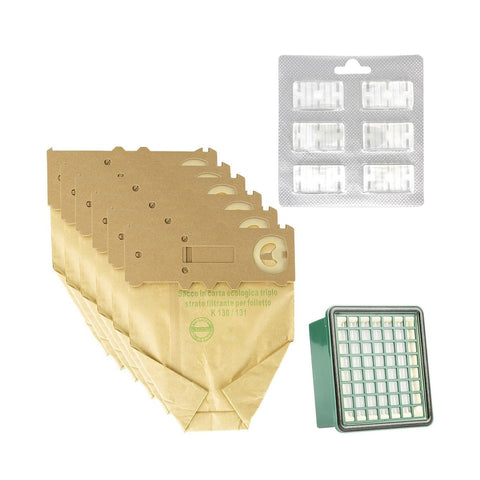 Kit Ricambi VK130 VK131 – 12 Sacchetti, 2 Filtri, 20 Profumatori Stick