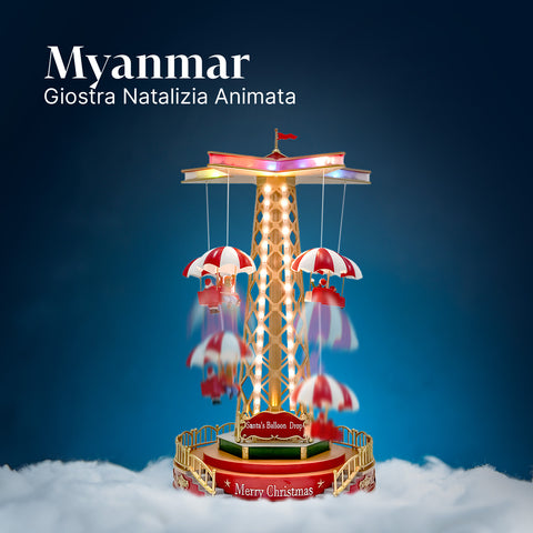 Giostra Natalizia Animata Con Musica E Luci Led