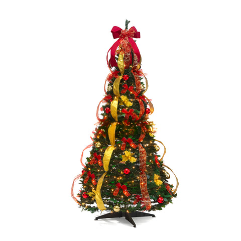 Albero di Natale 150 cm con Luci Calde – Richiudibile con Sistema Pop-up