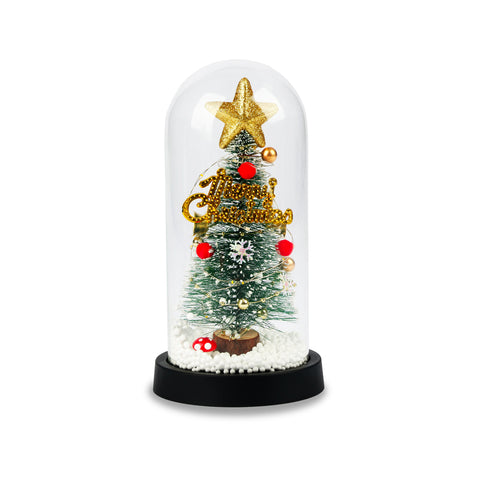 Albero di Natale Sotto Campana con Luci LED – Eleganza Natalizia Illuminata