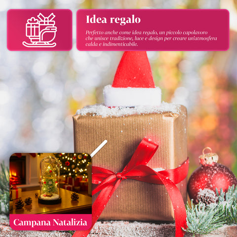 Albero di Natale Sotto Campana con Luci LED – Eleganza Natalizia Illuminata