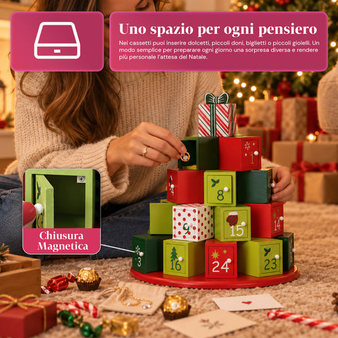 Adventi naptárak – Fiókos fa vagy matricás házikós változat