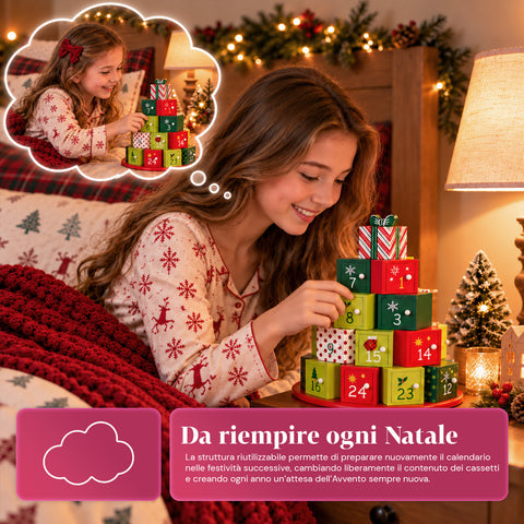 Adventi naptárak – Fiókos fa vagy matricás házikós változat