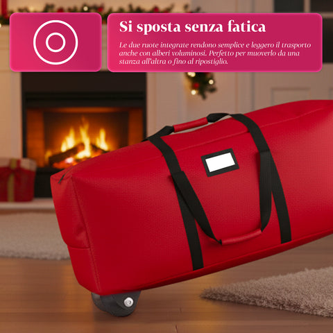 Borsa Contenitore per Albero di Natale con Ruote in Tessuto Impermeabile
