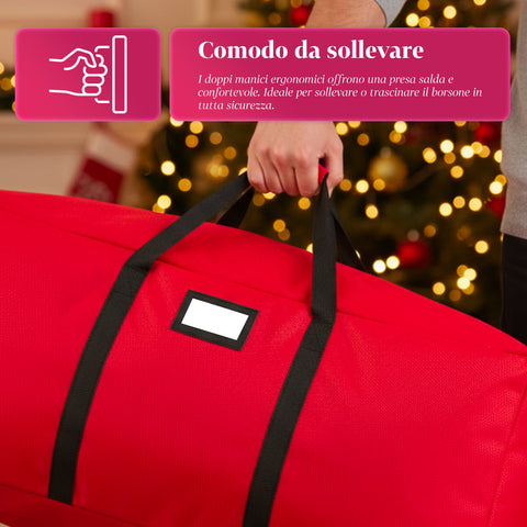 Borsa Contenitore per Albero di Natale con Ruote in Tessuto Impermeabile