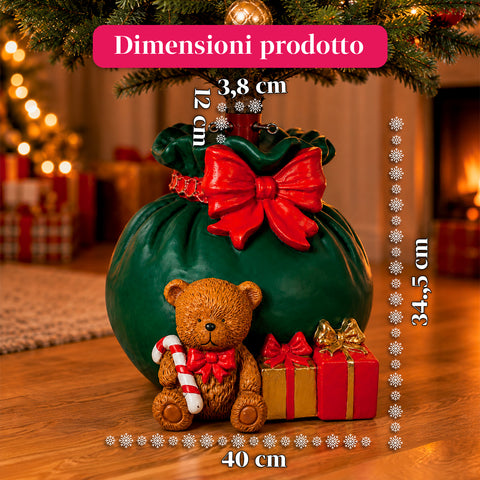 Dekoratív karácsonyfa-talapzat, 10 mintával, vasból és magnéziumból, univerzális rögzítéssel, legfeljebb 210 cm-es fákhoz, 2 LED-es modellel