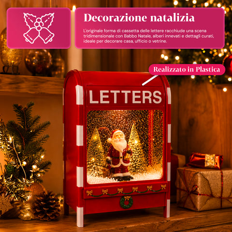Karácsonyi postaláda Mikulással – LED-világítással, zenével és hóeffekttel