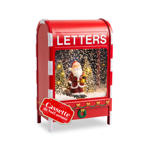 Karácsonyi postaláda Mikulással – LED-világítással, zenével és hóeffekttel