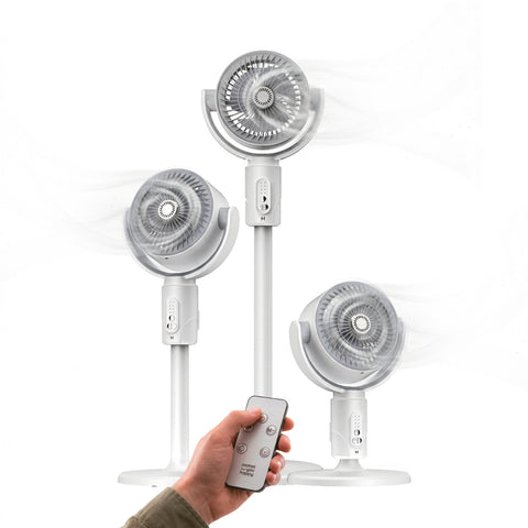 Újratölthető álló ventilátor - 3 magasságfokozat, távirányító és aromaterápia