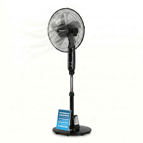 40 W-os, 40 cm-es állóventilátor távirányítóval és 135 cm-ig állítható magassággal - 6 sebességfokozat