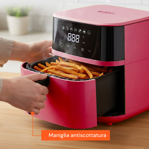4,5 l-es forrólevegős fritőz érintős LED-kijelzővel és 7 sütési programmal, 1400W