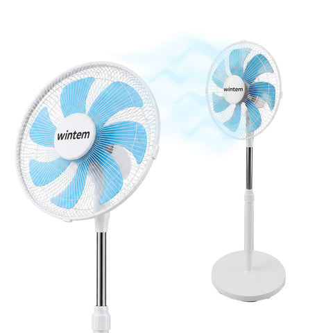 40 W-os állóventilátor 7 PP-lapáttal, 3 sebességfokozattal, 80-100 cm között állítható magassággal – 60°-os vízszintes oszcilláció és 45°-os dőlésszög