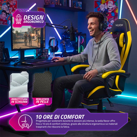 Dönthető gamer szék kihúzható lábtartóval, deréktámasszal és fejtámasszal