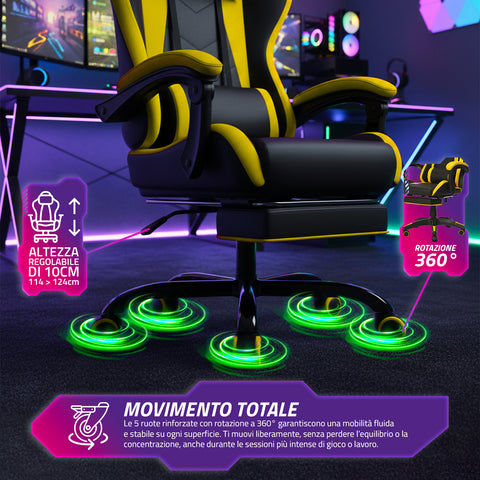 Dönthető gamer szék kihúzható lábtartóval, deréktámasszal és fejtámasszal