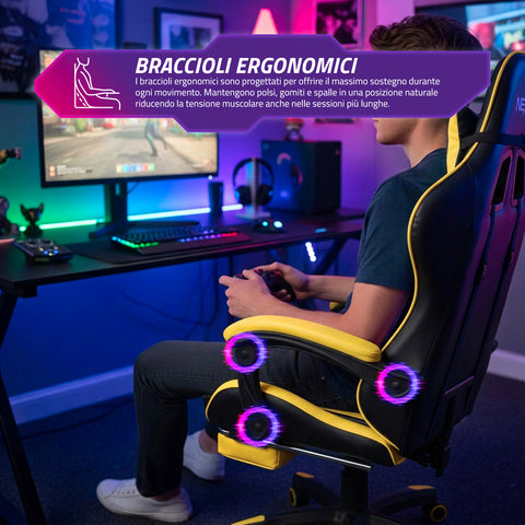 Dönthető gamer szék kihúzható lábtartóval, deréktámasszal és fejtámasszal