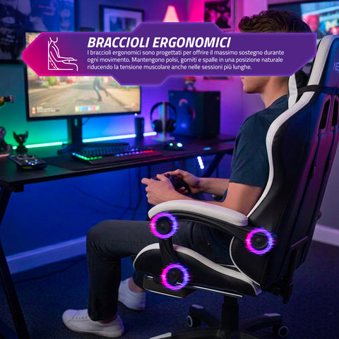 Dönthető gamer szék kihúzható lábtartóval, deréktámasszal és fejtámasszal