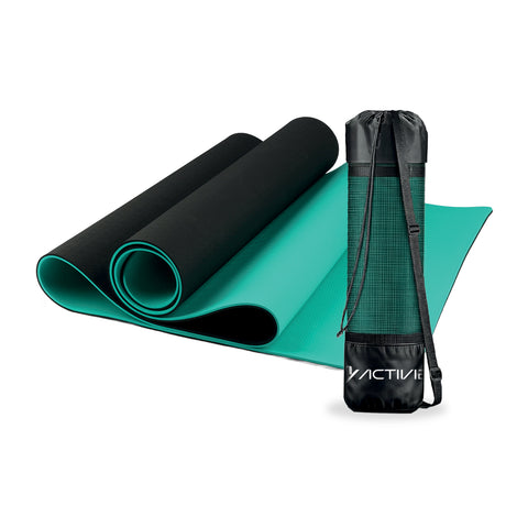 Tappetino yoga antiscivolo in TPE 6 mm, double face con tracolla