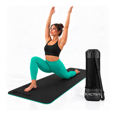 Tappetino yoga antiscivolo in TPE 6 mm, double face con tracolla
