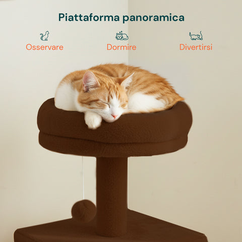 Tiragraffi per Gatti 92 cm con Cuccia, Scala e Giochi
