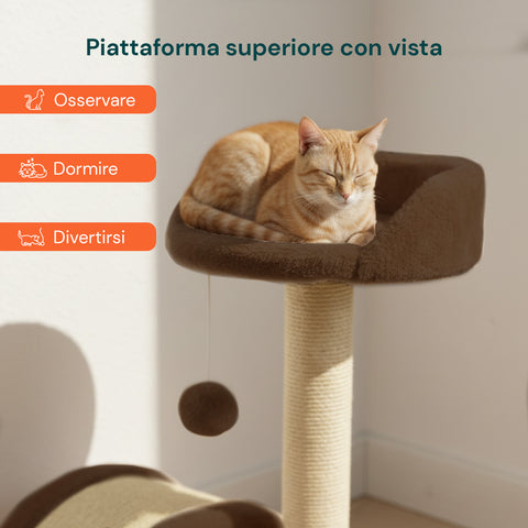 Tiragraffi per Gatti 50 cm con Arco in Sisal e Gioco Pendente