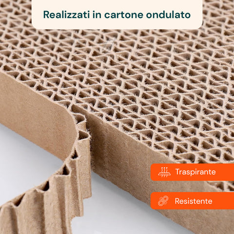 Set 5 Tiragraffi per Gatti Bifacciale in Cartone Ondulato