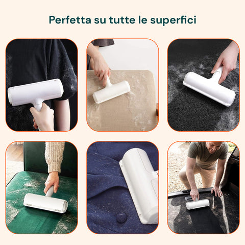 Rullo Leva Peli per Animali con Contenitore Svuotabile
