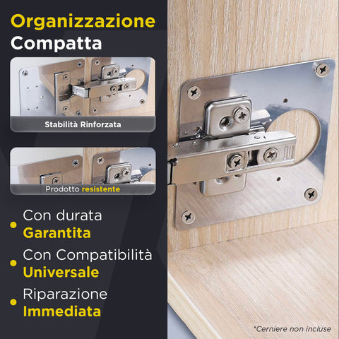 Set 16 Staffe in Acciaio Inox – Riparazione Cerniere e Mobili