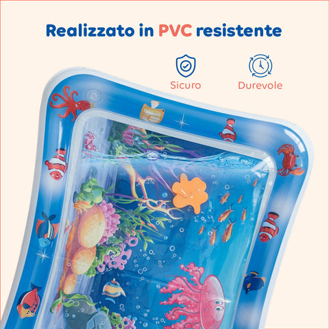 Materassino Acqua Sensoriale Baby con 6 Giochi Galleggianti in PVC