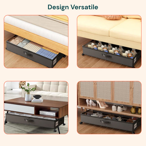 Contenitori Sottoletto con Ruote – Set 2 Pezzi XXL 54L Salvaspazio