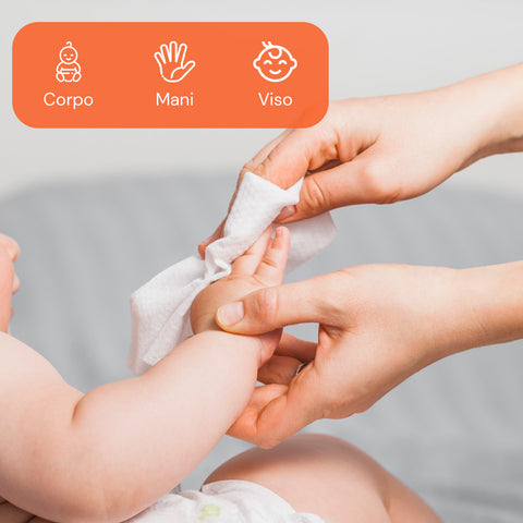 Salviettine Baby 72 / 864 pz – Morbide a Nido d’Ape Fragranza Latte d' Avena e Riso, Aloe o Crema al Talco