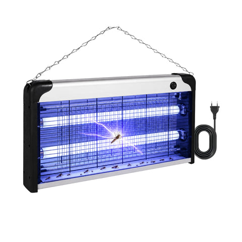 Elektromos rovarirtó lámpa 30 W, 60 m²-es hatótávolsággal, levehető tálcával, UV LED-es szúnyogcsapda 8700 órás élettartammal, 1 m-es kábellel és rögzítő lánccal