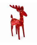 Renna Luminosa 90 cm Glitter con LED Luce Calda in Vimini