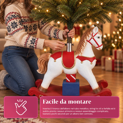 Dekoratív karácsonyfa-talapzat, 10 mintával, vasból és magnéziumból, univerzális rögzítéssel, legfeljebb 210 cm-es fákhoz, 2 LED-es modellel