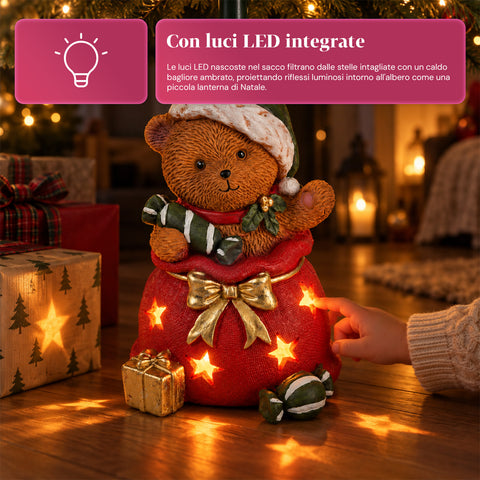 Dekoratív karácsonyfa-talapzat, 10 mintával, vasból és magnéziumból, univerzális rögzítéssel, legfeljebb 210 cm-es fákhoz, 2 LED-es modellel