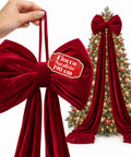 Fiocco Grande in Velluto Rosso 190 cm per Porta e Albero di Natale