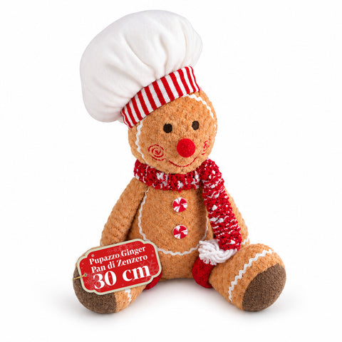 Pupazzo Pan di Zenzero in Peluche 30 e 40 cm – Decorazione Natalizia