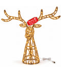 Cervo Luminoso LED Glitter Oro – Decorazione Natalizia con Luce Calda USB
