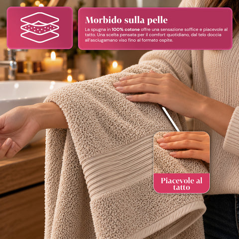 3 darabos, 100% pamut törölközőszett – fürdőszobai szett 90x140-es fürdőlepedővel, 60x100-as törölközővel és 40x60 cm-es vendégtörölközővel, puha és nedvszívó, 6 szín