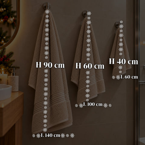 3 darabos, 100% pamut törölközőszett – fürdőszobai szett 90x140-es fürdőlepedővel, 60x100-as törölközővel és 40x60 cm-es vendégtörölközővel, puha és nedvszívó, 6 szín