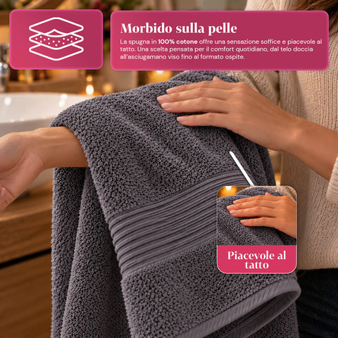 3 darabos, 100% pamut törölközőszett – fürdőszobai szett 90x140-es fürdőlepedővel, 60x100-as törölközővel és 40x60 cm-es vendégtörölközővel, puha és nedvszívó, 6 szín
