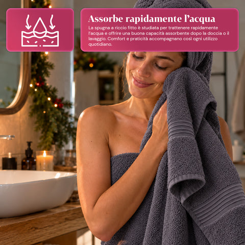 3 darabos, 100% pamut törölközőszett – fürdőszobai szett 90x140-es fürdőlepedővel, 60x100-as törölközővel és 40x60 cm-es vendégtörölközővel, puha és nedvszívó, 6 szín