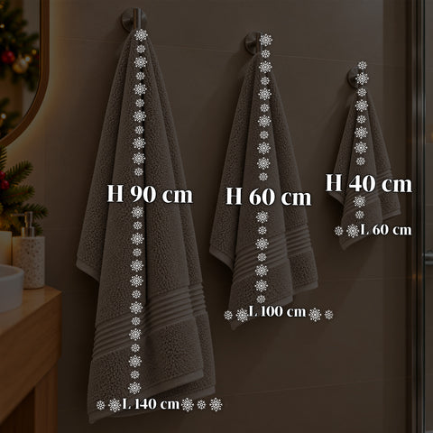 3 darabos, 100% pamut törölközőszett – fürdőszobai szett 90x140-es fürdőlepedővel, 60x100-as törölközővel és 40x60 cm-es vendégtörölközővel, puha és nedvszívó, 6 szín